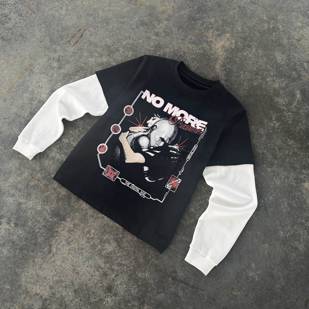 'digital age' waffle knit longsleeve