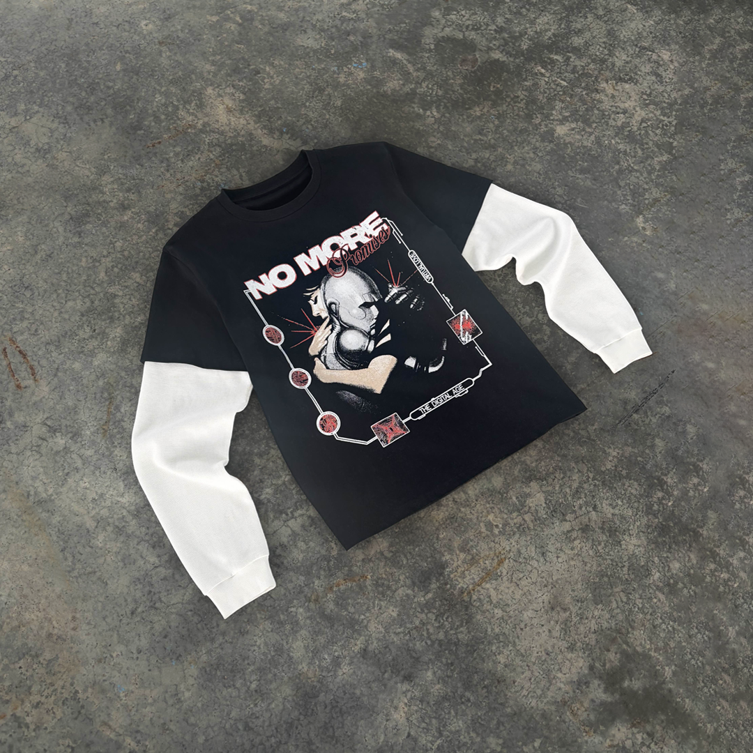 'digital age' waffle knit longsleeve