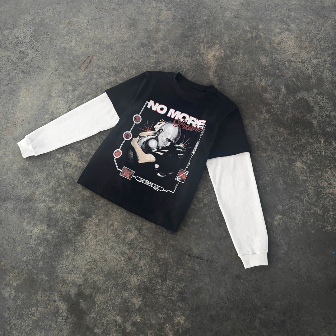 'digital age' waffle knit longsleeve