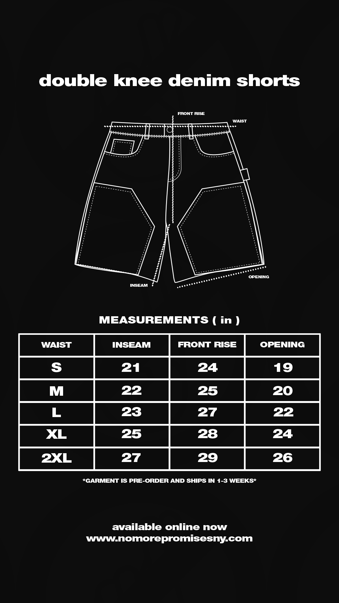 Double Knee Denim Shorts